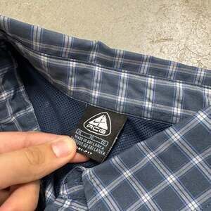 Nike ACG Navy Plaid Outdoor Button Up Shirt Mesh Lined L